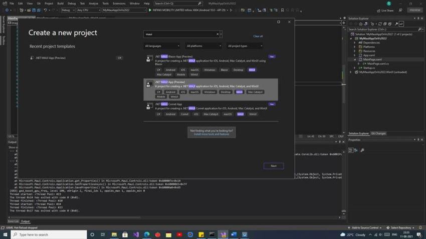 Visual studio 2022 with MAUI first impressions